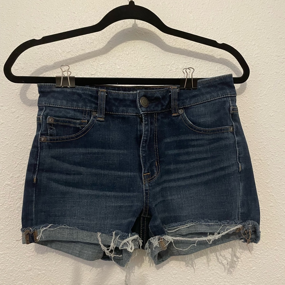 American Eagle Women's 360 Super Stretch Hi Rise Denim Shortie Shorts Sz 4